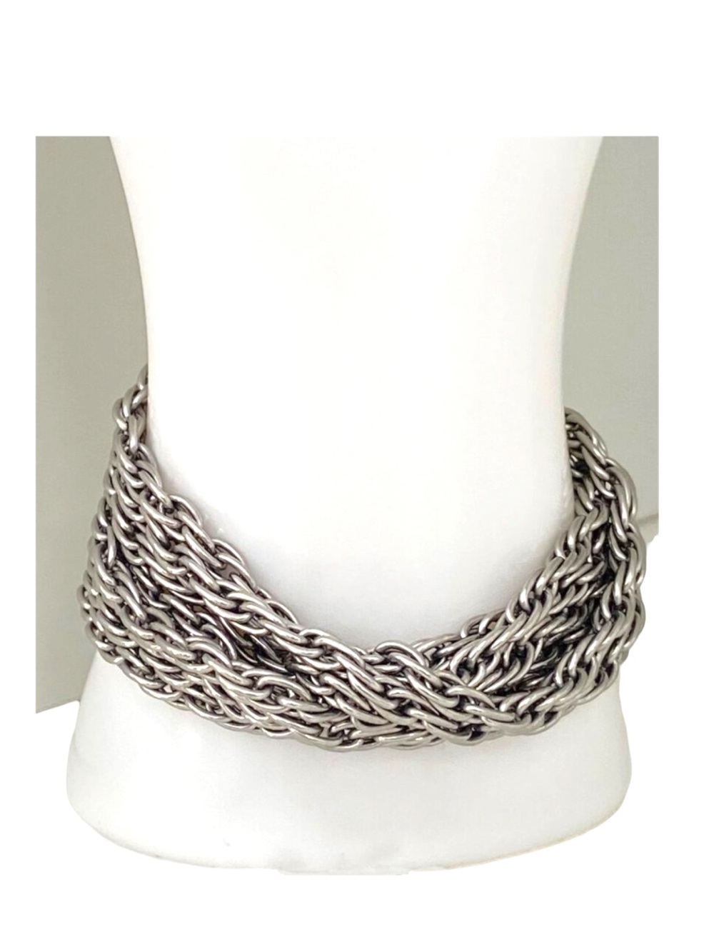 SteelX Stainless Steel Multi-Strand Silver Chain Bracelet With Secure Clasp 7.5i